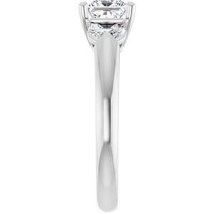 Rings 14K White 5 mm Square Engagement Ring Mounting