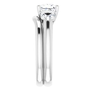 Rings 14K White 5 mm Square Engagement Ring Mounting