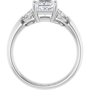 Rings 14K White 5.5 mm Square Engagement Ring Mounting