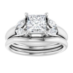 Rings 14K White 5.5 mm Square Engagement Ring Mounting
