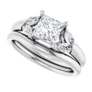 Rings 14K White 5.5 mm Square Engagement Ring Mounting