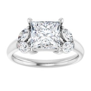 Rings 14K White 7 mm Square Engagement Ring Mounting