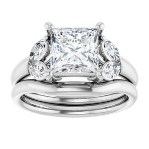 Rings 14K White 7 mm Square Engagement Ring Mounting