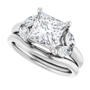 Rings 14K White 7 mm Square Engagement Ring Mounting