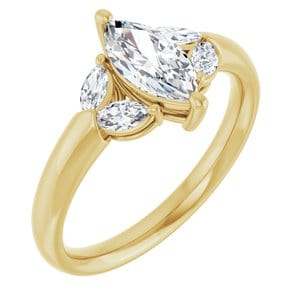Rings 14K Yellow 9x4.5 mm Marquise Engagement Ring Mounting
