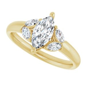 Rings 14K Yellow 9x4.5 mm Marquise Engagement Ring Mounting