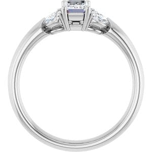 Rings 14K White 6x4 mm Emerald Engagement Ring Mounting
