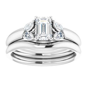 Rings 14K White 6x4 mm Emerald Engagement Ring Mounting