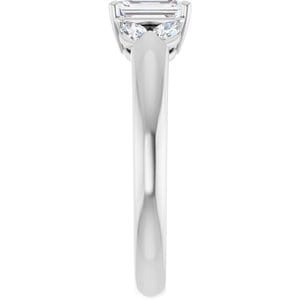 Rings 14K White 6x4 mm Emerald Engagement Ring Mounting