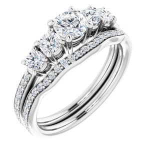 Rings 14K White 4.8 mm Round Engagement Ring Mounting