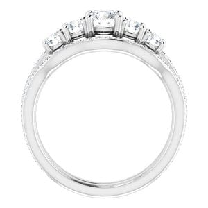 Rings 14K White 4.8 mm Round Engagement Ring Mounting