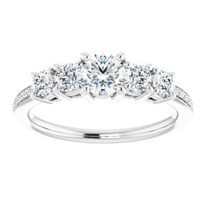 Rings 14K White 4.8 mm Round Engagement Ring Mounting