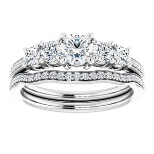 Rings 14K White 4.8 mm Round Engagement Ring Mounting