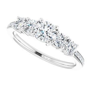 Rings 14K White 4.8 mm Round Engagement Ring Mounting