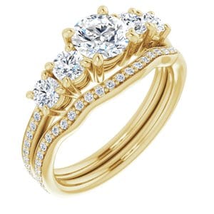 Rings 14K Yellow 5.8 mm Round Engagement Ring Mounting