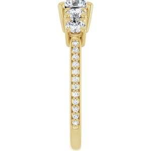 Rings 14K Yellow 5.8 mm Round Engagement Ring Mounting