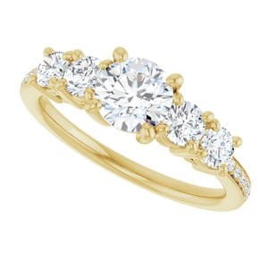 Rings 14K Yellow 5.8 mm Round Engagement Ring Mounting