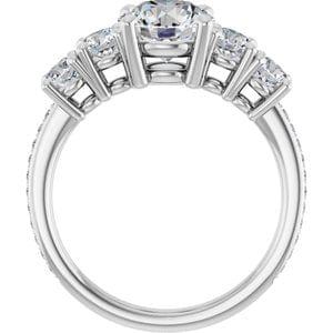 Rings 14K White 7.4 mm Round Engagement Ring Mounting