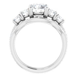 Rings 14K White 7.4 mm Round Engagement Ring Mounting