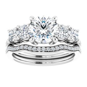Rings 14K White 7.4 mm Round Engagement Ring Mounting