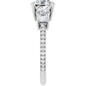 Rings 14K White 7.4 mm Round Engagement Ring Mounting