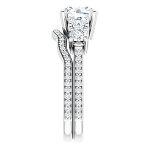 Rings 14K White 7.4 mm Round Engagement Ring Mounting