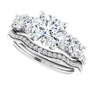 Rings 14K White 7.4 mm Round Engagement Ring Mounting