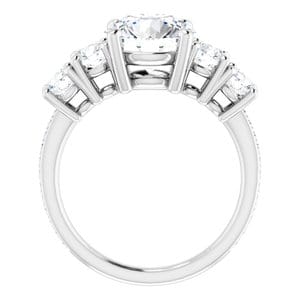 Rings 14K White 8.8 mm Round Engagement Ring Mounting