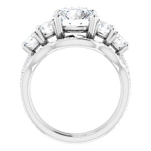 Rings 14K White 8.8 mm Round Engagement Ring Mounting