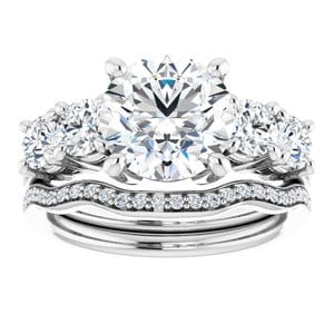 Rings 14K White 8.8 mm Round Engagement Ring Mounting