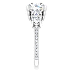 Rings 14K White 8.8 mm Round Engagement Ring Mounting