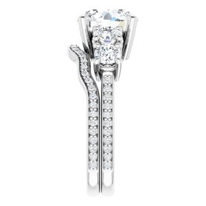 Rings 14K White 8.8 mm Round Engagement Ring Mounting