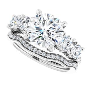 Rings 14K White 8.8 mm Round Engagement Ring Mounting
