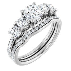 Rings Platinum 6 mm Round Engagement Ring Mounting