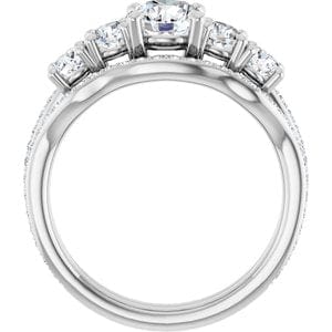 Rings Platinum 6 mm Round Engagement Ring Mounting