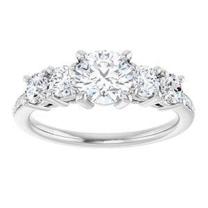 Rings Platinum 6 mm Round Engagement Ring Mounting
