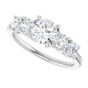Rings Platinum 6 mm Round Engagement Ring Mounting