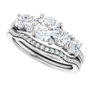 Rings Platinum 6 mm Round Engagement Ring Mounting