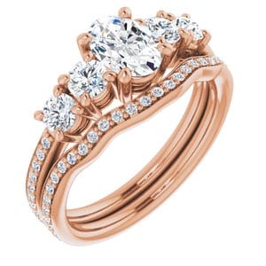 Rings 14K Rose 7x5 mm Oval Engagement Ring Mounting