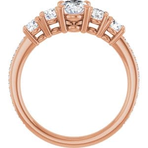 Rings 14K Rose 7x5 mm Oval Engagement Ring Mounting