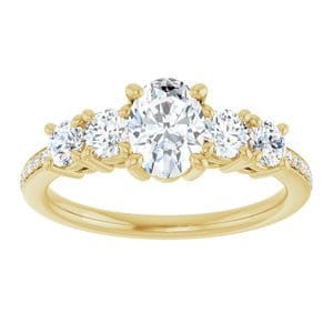 Rings 10K Yellow 7x5 mm Oval Engagement Ring Mounting