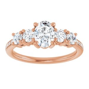 Rings 14K Rose 7x5 mm Oval Engagement Ring Mounting