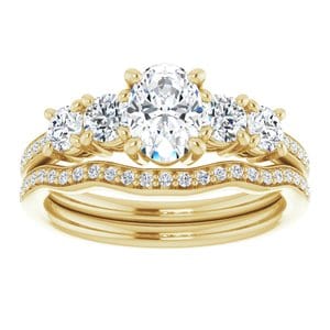 Rings 10K Yellow 7x5 mm Oval Engagement Ring Mounting