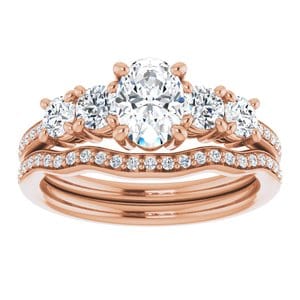 Rings 14K Rose 7x5 mm Oval Engagement Ring Mounting