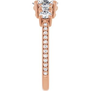 Rings 14K Rose 7x5 mm Oval Engagement Ring Mounting