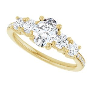 Rings 10K Yellow 7x5 mm Oval Engagement Ring Mounting