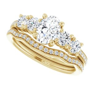 Rings 10K Yellow 7x5 mm Oval Engagement Ring Mounting