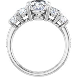 Rings 14K White 10x8 mm Oval Engagement Ring Mounting
