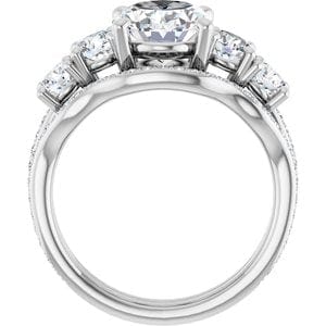 Rings 14K White 10x8 mm Oval Engagement Ring Mounting