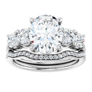 Rings 14K White 10x8 mm Oval Engagement Ring Mounting